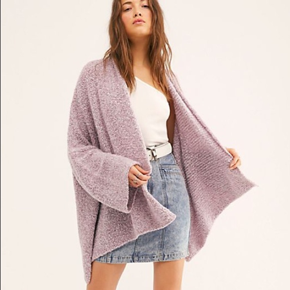FREE PEOPLE BFF Cardigan NWT Size XS Soft Purple - Picture 5 of 5